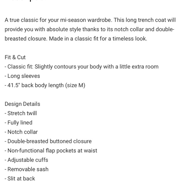 RW&CO. Cream Trench Coat - Picture 8 of 9